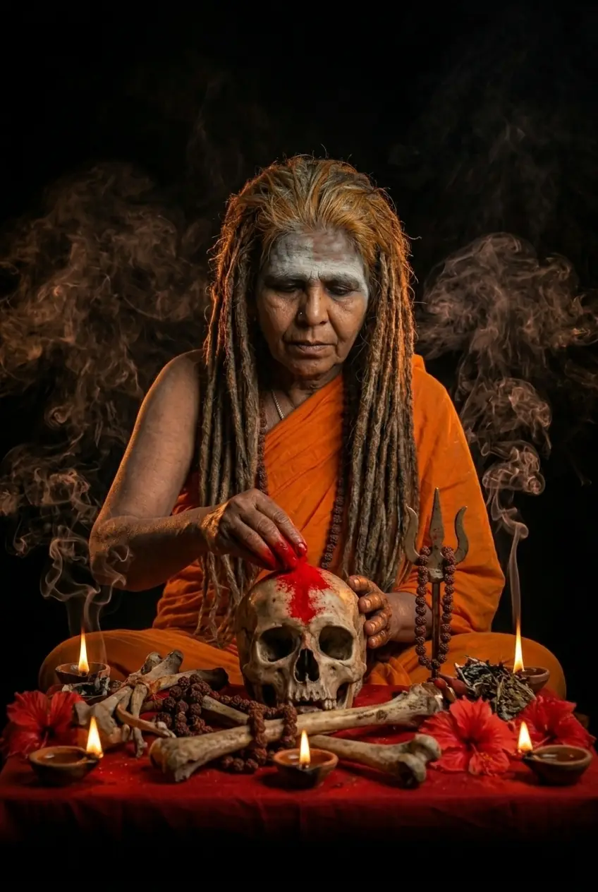 माता मलिहा अघोर क्रिया करती हुईं